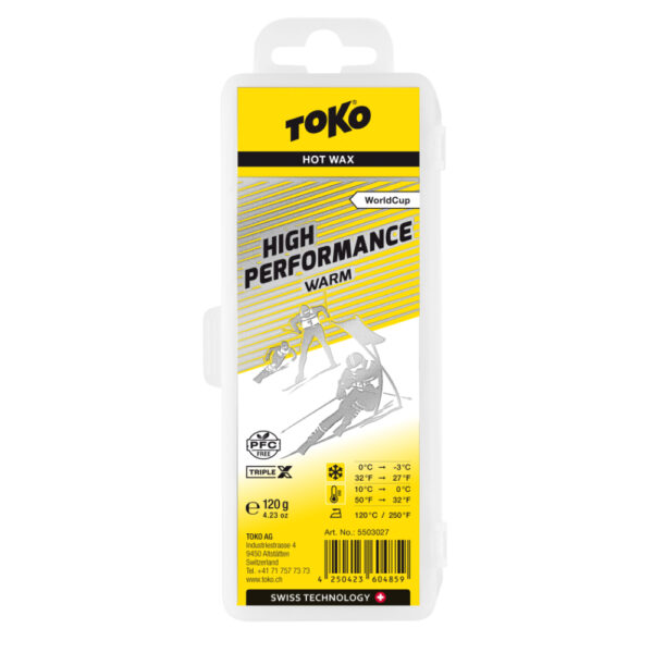 Toko WC High Perf. Glide Wax, 120g Yellow, WARM