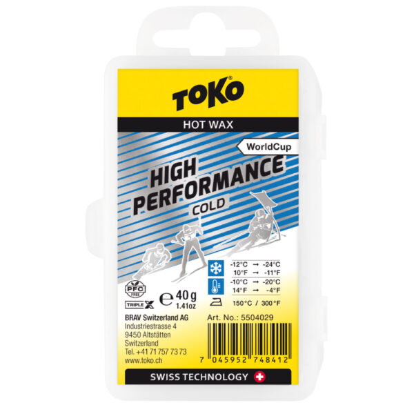 Toko WC High Perf. Glide Wax, 40g Blue, COLD