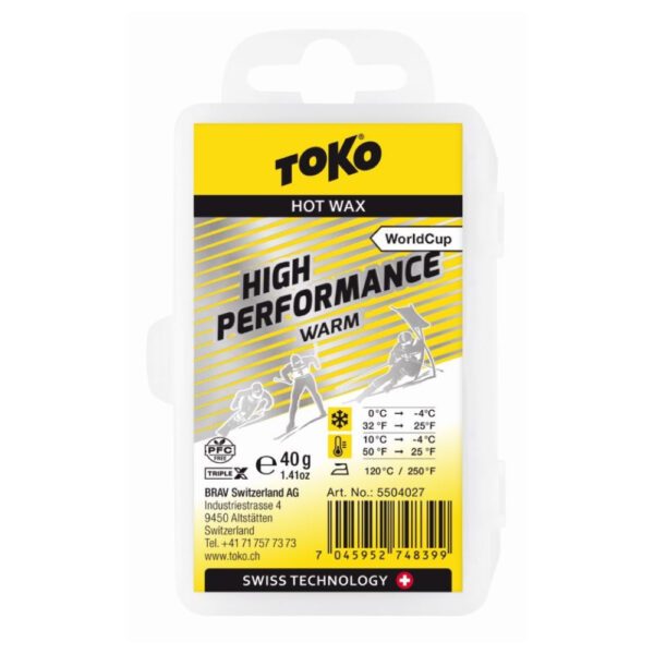 Toko WC High Perf. Glide Wax, 40g Yellow, WARM