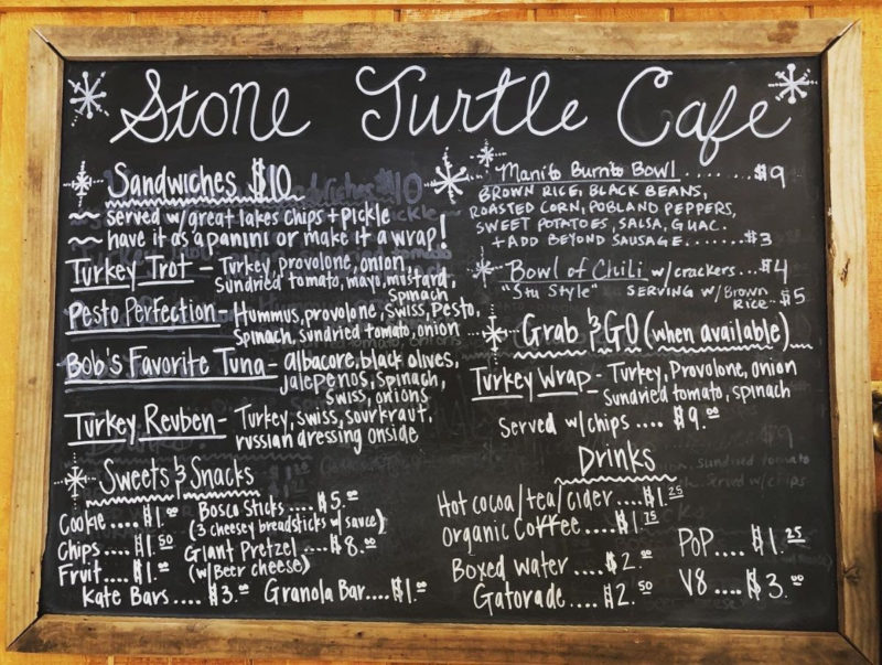 Stone Turtle Cafe menu