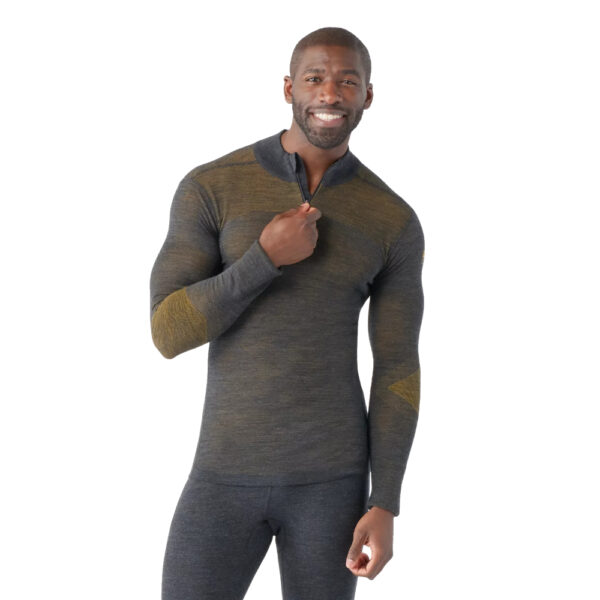 Smartwool Merino Intraknit 1:4 Zip Mens Charcoal-Honey